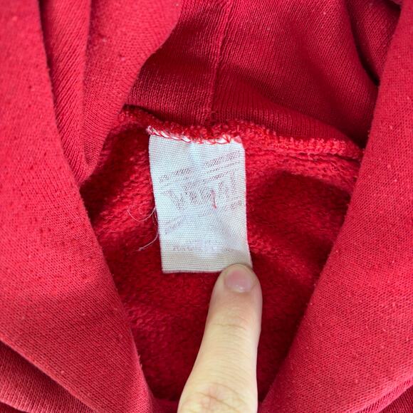 Vintage 80s Wisconsin Badgers Hoodie Mens Large University of Madison Sweatshirt - Picture 9 of 10